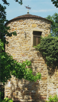 Der Turmschreiberturm im Schlosspark von Deidesheim.