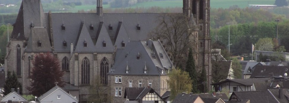 Weithin sichtbares Wahrzeichen von Wirges: der Westerwälder Dom St. Bonifatius./ © Verbandsgemeinde Wirges