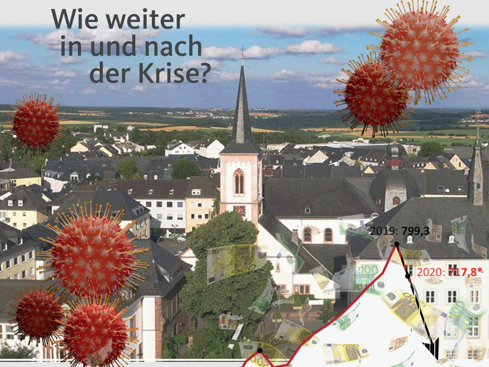 Titelbild: Birgit Pointinger, DStGB Fotos Collage: – Virus – dianakuehn30010 auf Pixabay – Geldscheine – Patrick Pascal Schauß auf Pixabay – Stadt – Fotoarchiv Stadt Bitburg