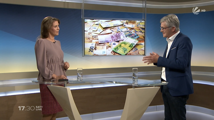 Bürgermeister Ralph Spiegler im Fernsehstudio von SAT.1 LIVE.