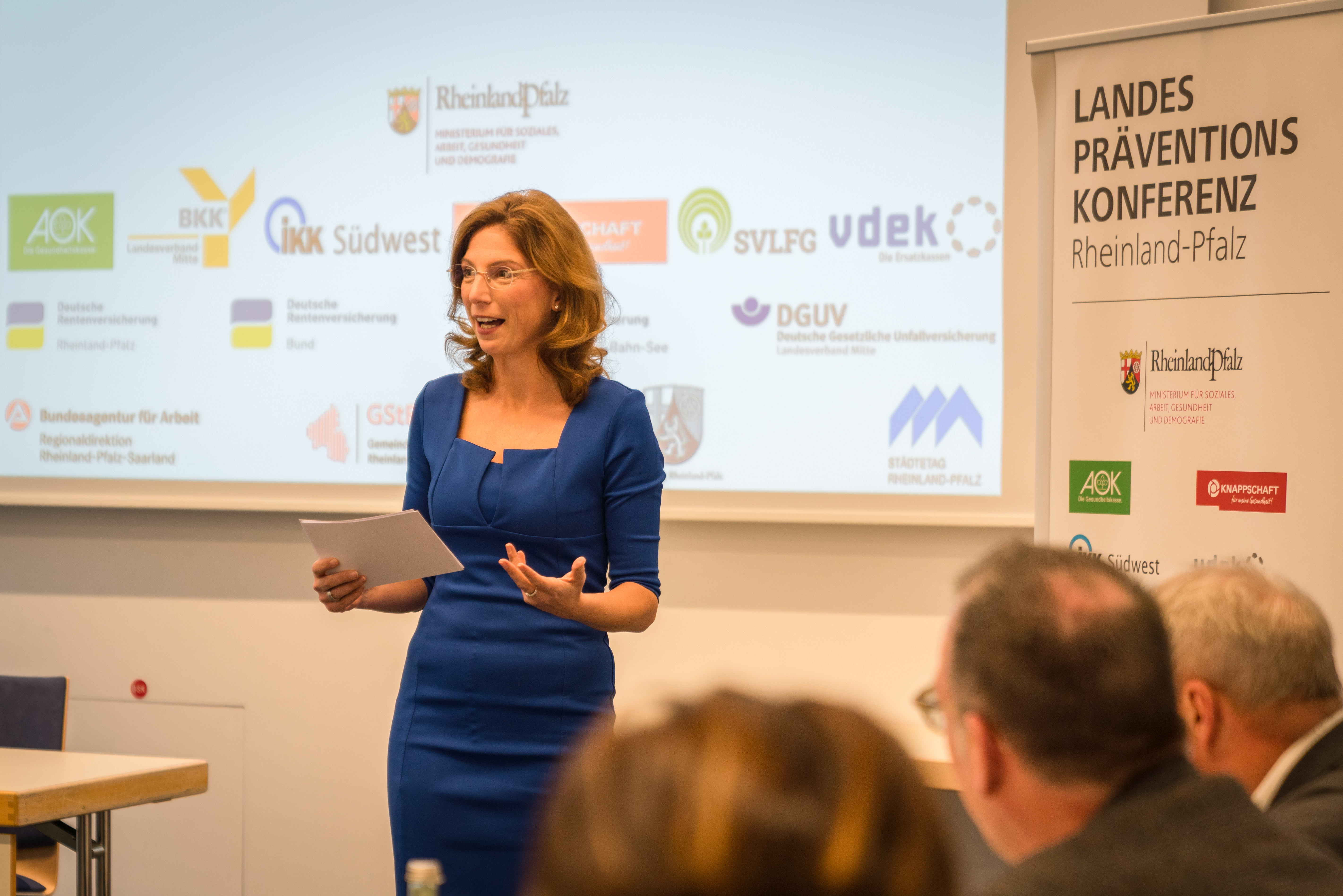 Gesundheitsministerin Sabine Bätzing-Lichtenthäler bei der Landespräventionskonferenz/ Fotografin: Alexandra Lambauer / © AOK Rheinland-Pfalz/Saarland