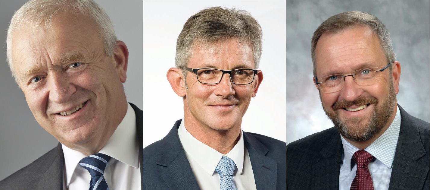 v.l.n.r.: Aloysius Söhngen, Alternierender Vorsitzender des Gemeinde- und Städtebundes Rheinland-Pfalz; Ralph Spiegler, Alternierender Vorsitzender des Gemeinde- und Städtebundes Rheinland-Pfalz; Steffen Antweiler, 2. Stellv. Vorsitzender des Gemeinde- und Städtebundes Rheinland-Pfalz