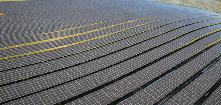 Energie vom Feld: Die rund 30.000 Solarmodule der Photovoltaik-Freiflächenanlage in Büchel liefern 14 Millionen Kilowattstunden Strom – genug für rund 4.000 Haushalte.