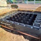 Wurzelkammersystem im Boden aus Recyclingkunststoff