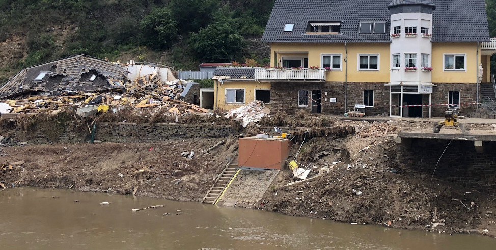 Ein Haus in Altenahr, dass durch die Flutkatastrophe zerstört wurde.