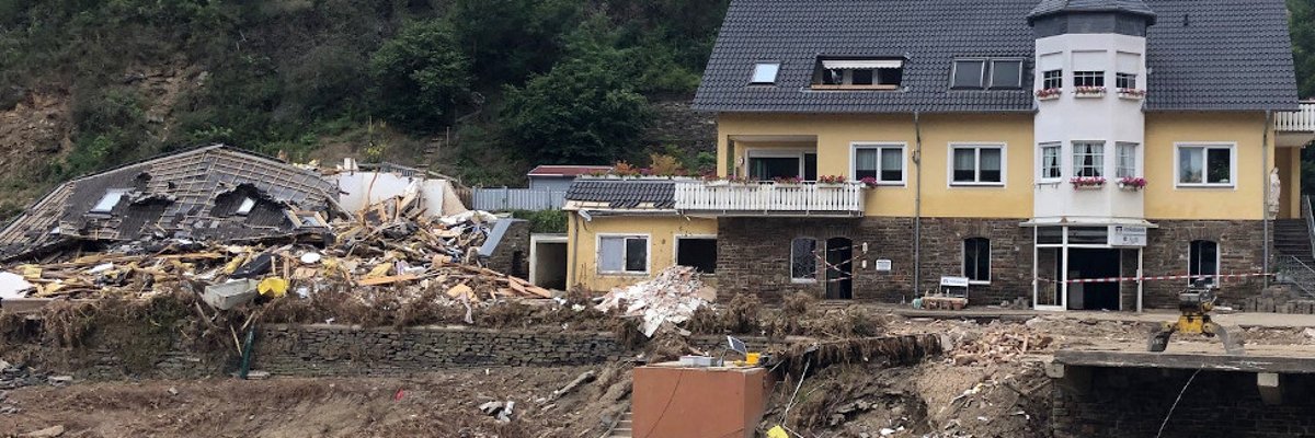 Ein Haus in Altenahr, dass durch die Flutkatastrophe zerstört wurde.